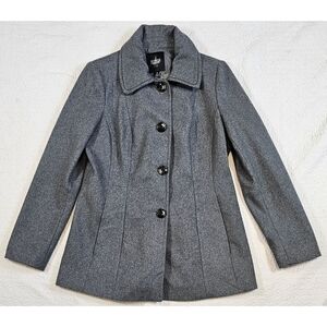 London Log Gray Wool Blend Coat